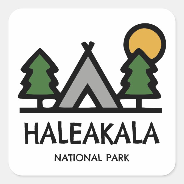 Sticker Carré Le Parc national de Haleakala (Devant)