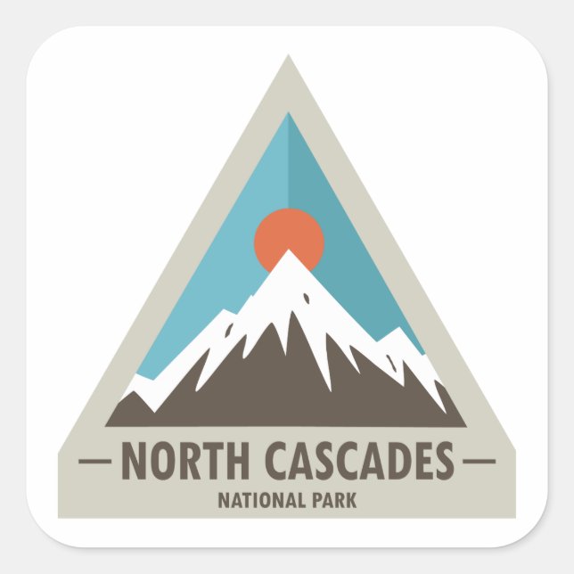 Sticker Carré Le Parc national de North Cascades (Devant)