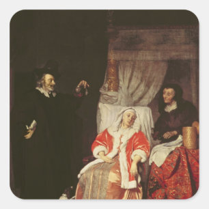 Sticker Carré Le patient et le médecin, années 1660