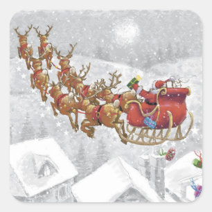 Sticker Carré Le Père Noël