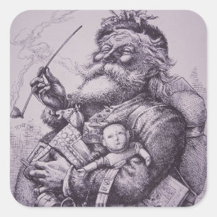 Sticker Carré Le père noël