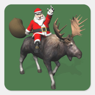 Sticker Carré Le Père Noël À L'Oie