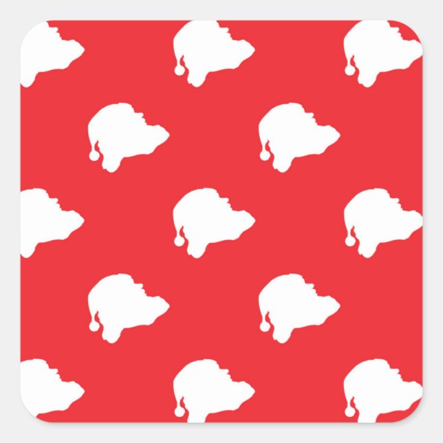 Sticker Carré Le Père Noël en rouge (Devant)