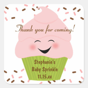 Sticker Carré Le petit gâteau arrose l'autocollant de bébé