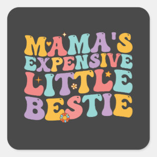 Sticker Carré Le petit rétro cher de super Mama