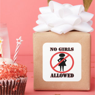 Sticker Carré Le pictogramme de symbole non Filles Interdites