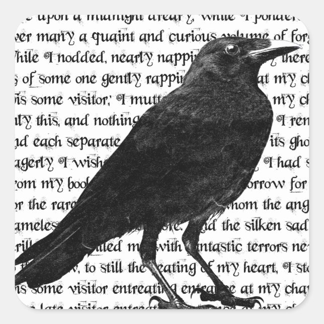 Sticker Carré Le poème corbeau (Devant)