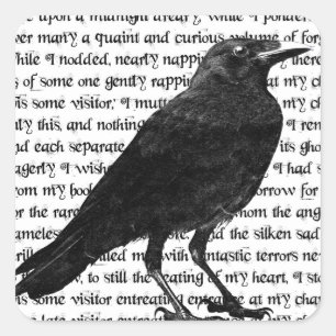 Sticker Carré Le poème de Raven