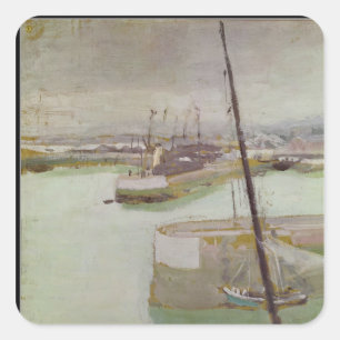 Sticker Carré Le port de Honfleur, 1919