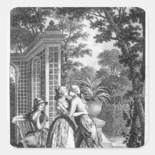 Sticker Carré Le premier baiser d'amour