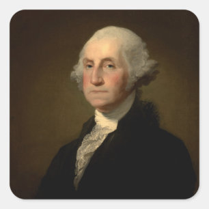 Sticker Carré Le président américain George Washington