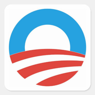 Sticker Carré le président barack obama, logo usa élections 2012