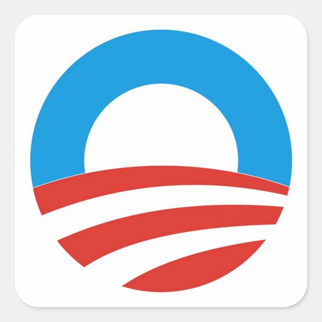Sticker Carré le président barack obama, logo usa élections 2012 (Devant)