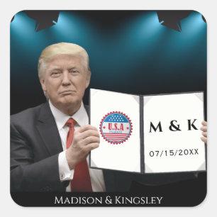 Sticker Carré Le président Donald J. Trump Mariage