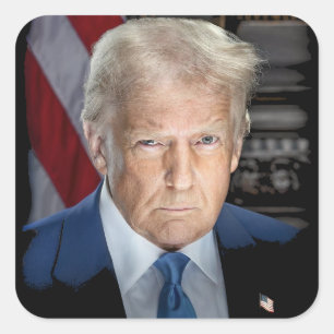 Sticker Carré Le Président Donald Trump 45 47 USA Patriot