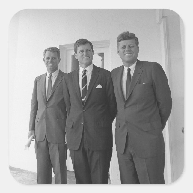 Sticker Carré Le président John Kennedy et les frères American C (Devant)