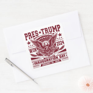Sticker Carré Le président Trump a gagné 2024
