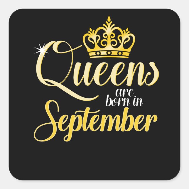 Sticker Carré Le Queens sont en septembre anniversaire né de (Devant)
