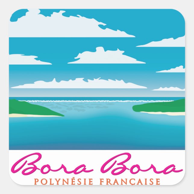 Sticker Carré Le récif de Bora (Devant)