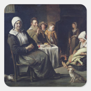 Sticker Carré Le Repas Familial