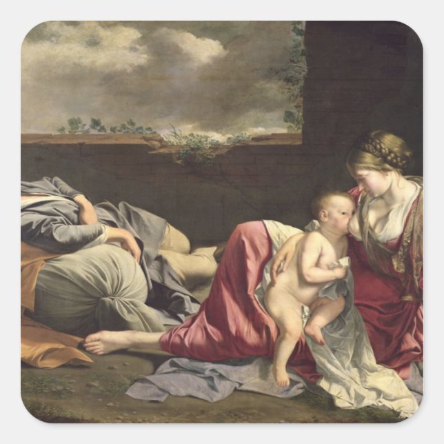 Sticker Carré Le reste du vol vers l'Egypte, 1628 (Devant)