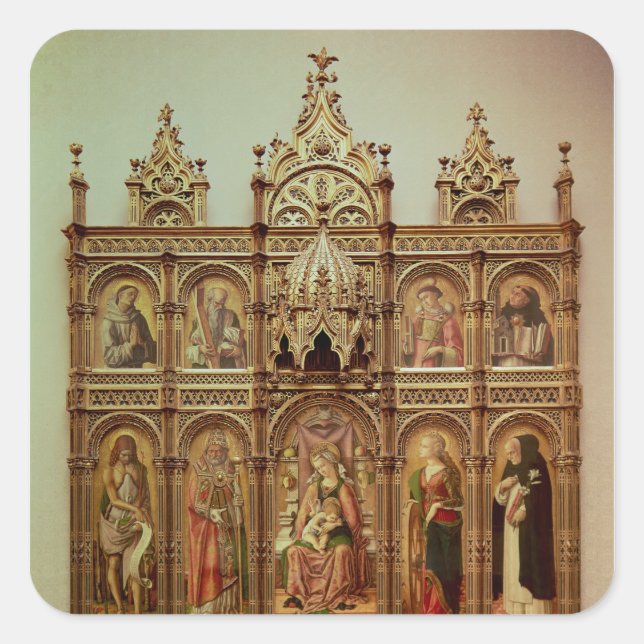 Sticker Carré Le Retable Demidoff, 1476 (Devant)