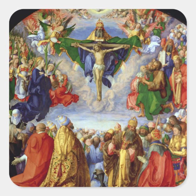 Sticker Carré Le Retable Landauer, Toussaint, 1511 (Devant)