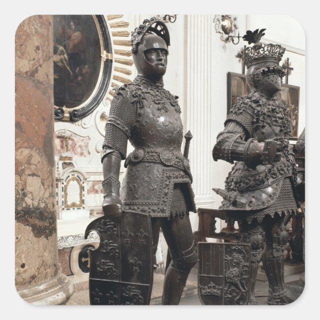 Sticker Carré Le roi Arthur, statue du tombeau de Maximilian (Devant)