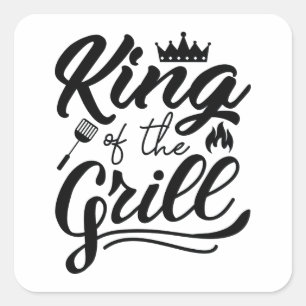Sticker Carré Le Roi Du Grill