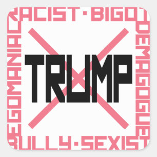 Sticker Carré Le rose anti-Trump