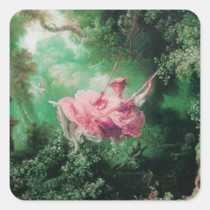 Sticker Carré LE rose vert SWING