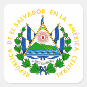 Sticker Carré Le Salvador - emblème/drapeau/manteau des