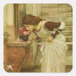 Sticker Carré Le Sanctuaire par John William Waterhouse