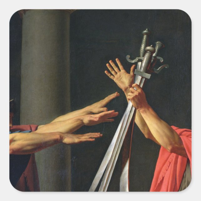 Sticker Carré Le serment d'Horatii, 1784 (Devant)