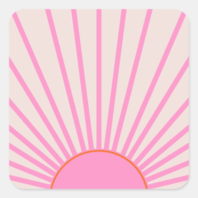 Sticker Carré Le Soleil 01 Soleil rose (Devant)