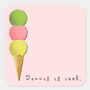Sticker Carré Le Tennis Est Cool