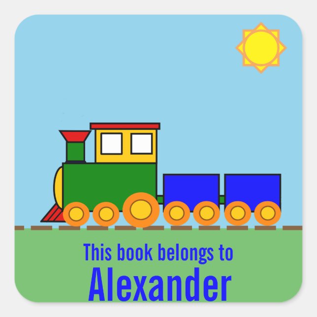 Sticker Carré Le train nommé fait sur commande ce livre (Devant)