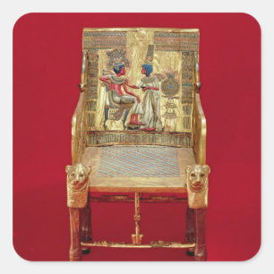 Sticker Carré Le trône, de la Tombe de Toutankhamon