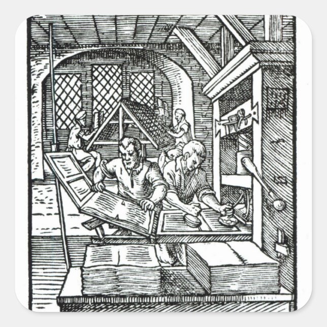 Sticker Carré Le typographe, publié par Hartman Schopper (Devant)