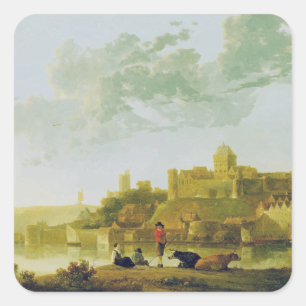 Sticker Carré Le Valkhof à Nimègue par Aelbert Cuyp