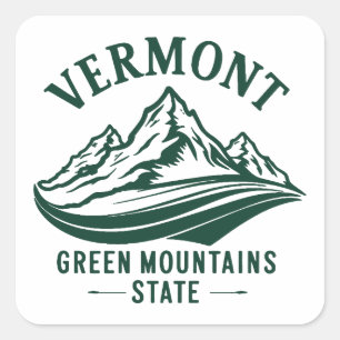 Sticker Carré Le Vermont, l'État de Green Mountain