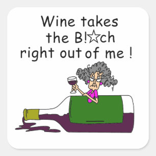 Sticker Carré Le Vin M'A Mélangé