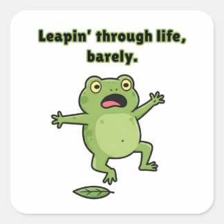 Sticker Carré Leapin’ Through Life, À Peine.