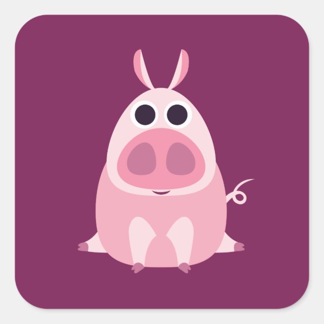 Sticker Carré Leary le cochon (Devant)