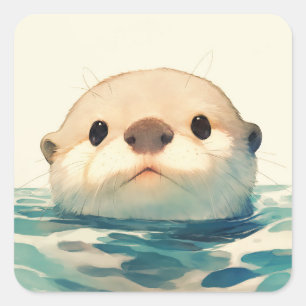 Sticker Carré L'Eau Que Tu Fais À Otter ?