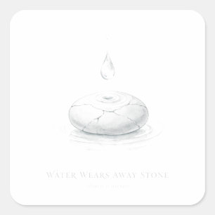 Sticker Carré L'eau use la pierre — Chemise taoïste