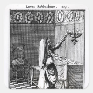 Sticker Carré L'éclairage des bougies du Sabbat