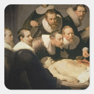 Sticker Carré Leçon d'anatomie du Dr Nicolaes Tulp, 1632