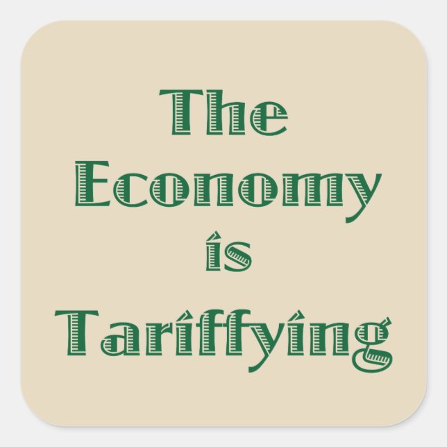 Sticker Carré L'économie est à la traîne (Devant)