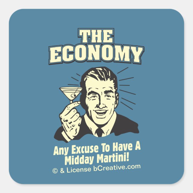 Sticker Carré L'économie : Martini de midi (Devant)